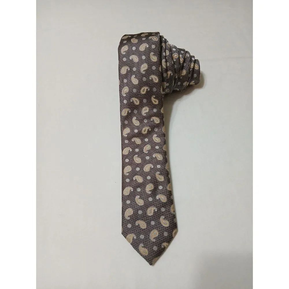 IMANI UOMO MULTICOLOR PAISLEY STYLE EMBROIDERED SILK TOUCH NECK TIE - 62